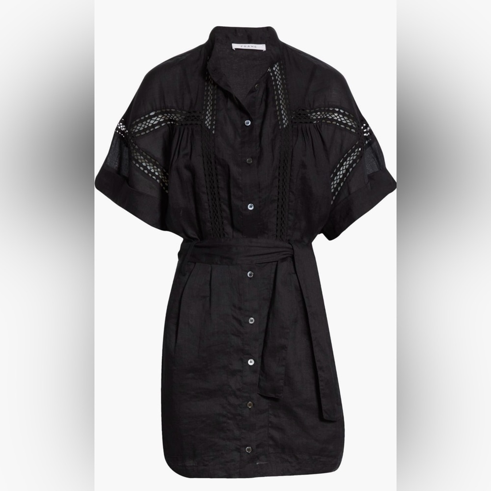 Frame Linen Eyelet Mini Dress NWOT - Picture 6 of 9